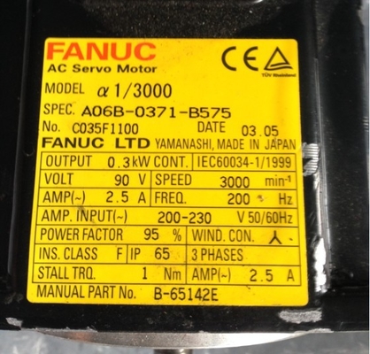 A06B-0371-B575 FANUC Motor A06B 0371 B575