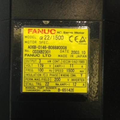 A06B-0146-B088#0008 Fanuc AC Servo Motor A06B-0146-B088#0008