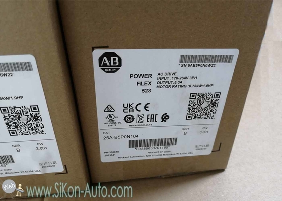 25A-B5P0N104 Allen Bradley Inverter 25AB5P0N104  PowerFlex 523 0.75kW (1.0Hp) AC Drive