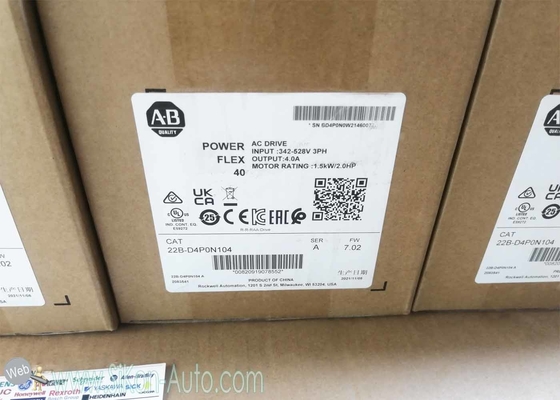 22B-D4P0N104 Allen Bradley Inverter 22BD4P0N104 PowerFlex 40- 1.5 kW (2.0 HP) AC Drive