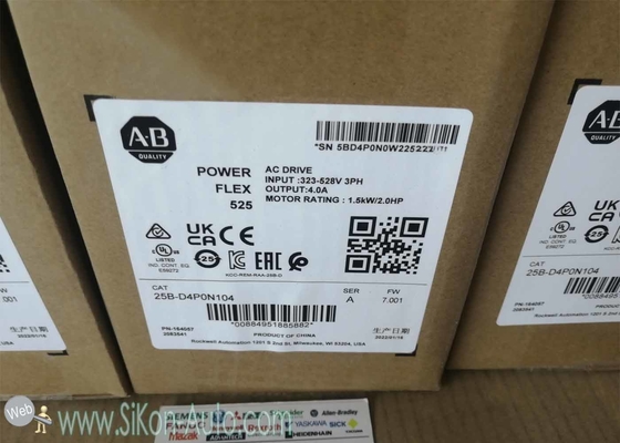 25B-D4P0N104  Allen Bradley Inverter 25BD4P0N104  PowerFlex 525 1.5kW (2Hp) AC Drive