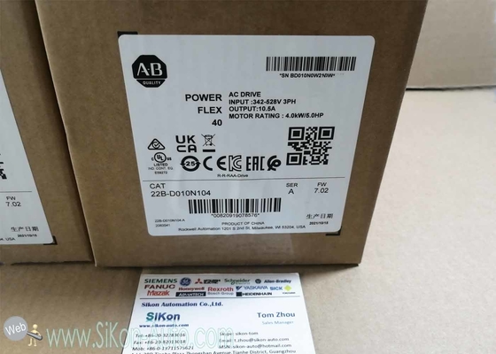 22B-D010N104 Allen Bradley Inverter 22BD010N104  PowerFlex 40- 4 kW (5 HP) AC Drive