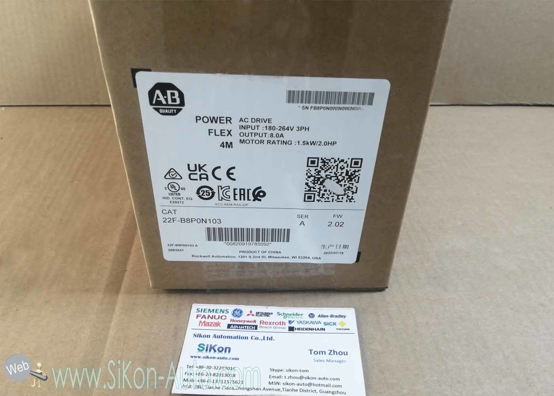 22F-B8P0N103 Allen Bradley Inverter 22FB8P0N103  PowerFlex 4M- 1.5 kW (2.0 HP) AC Drive