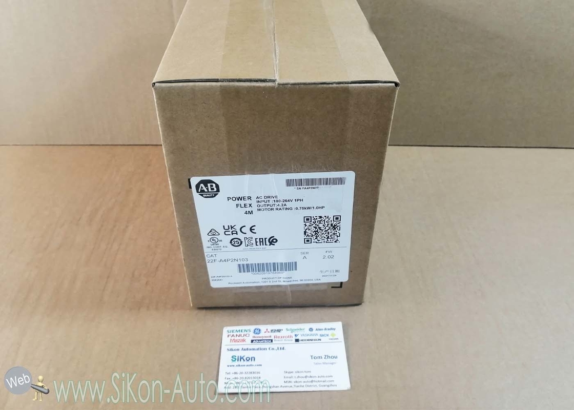 Allen Bradley Inverter 22F-A4P2N103  No Filter, PowerFlex 4M  0.75 kW (1 HP) AC Drive