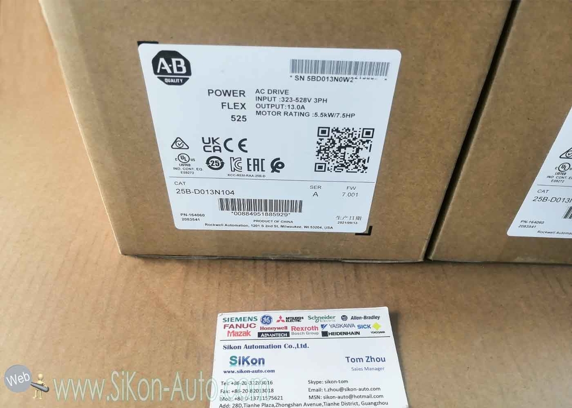 25B-D013N104 Allen Bradley Inverter 25BD013N104 PowerFlex 525 5.5kW (7.5Hp) AC Drive